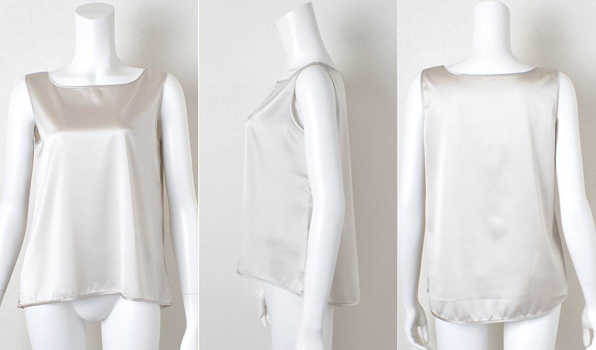シルクサテンストレッチ タンクトップ