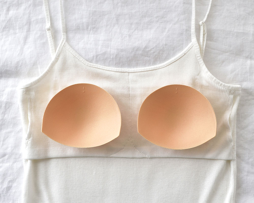 コットンシルク テレコ カップ付きキャミソール