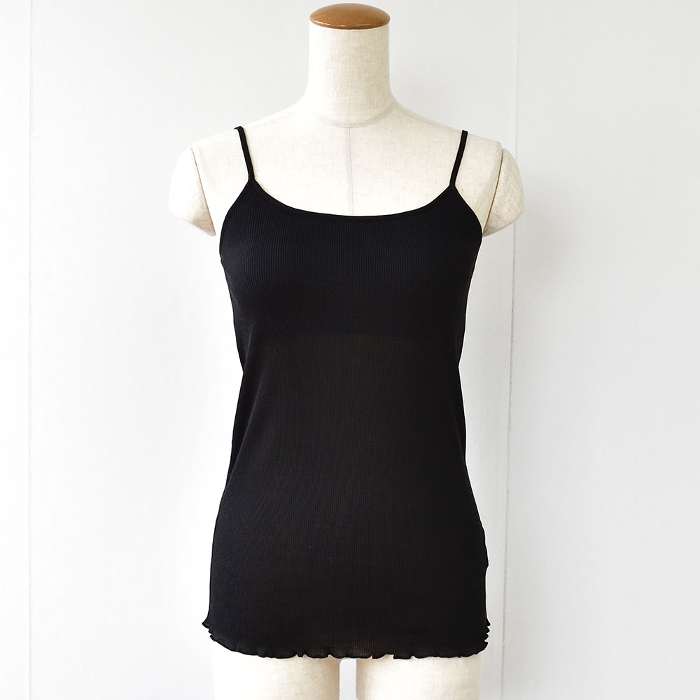 コットンシルク テレコ カップ付きキャミソール