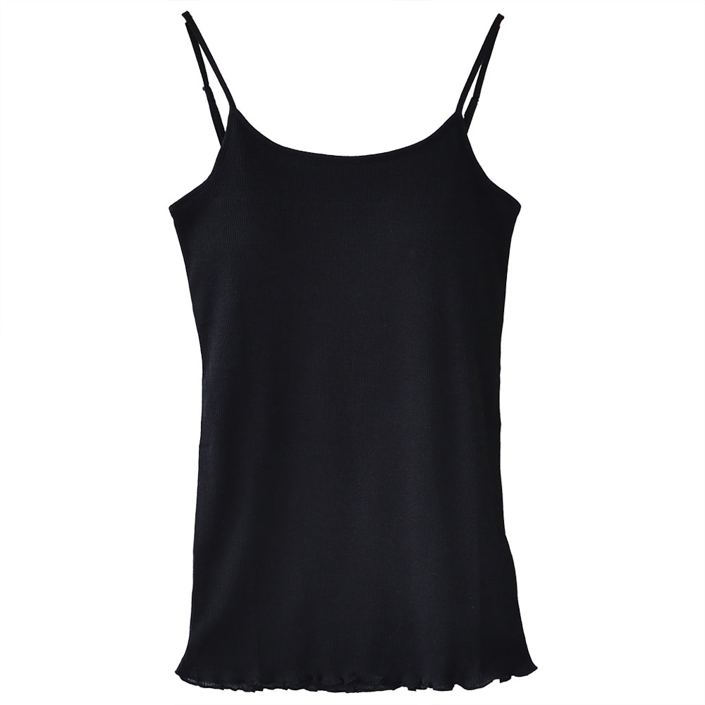 コットンシルク テレコ カップ付きキャミソール