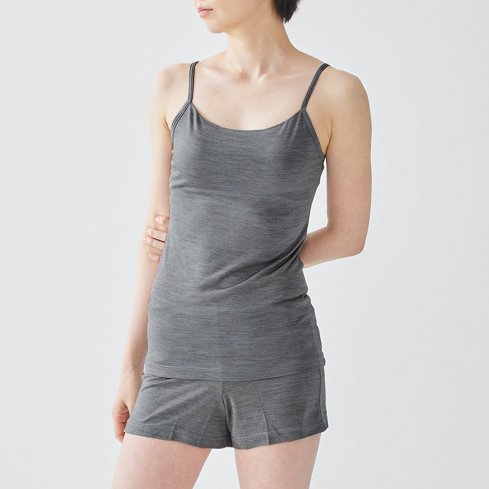 シルク100％ ソフトジャージー カップ付き キャミソール 日本製 ウォッシャブル加工 ゆるラク