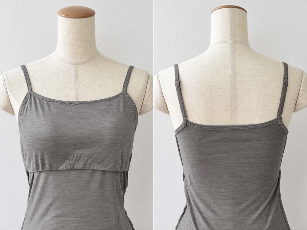 シルク100％ ソフトジャージー カップ付き キャミソール 日本製 ウォッシャブル加工 ゆるラク