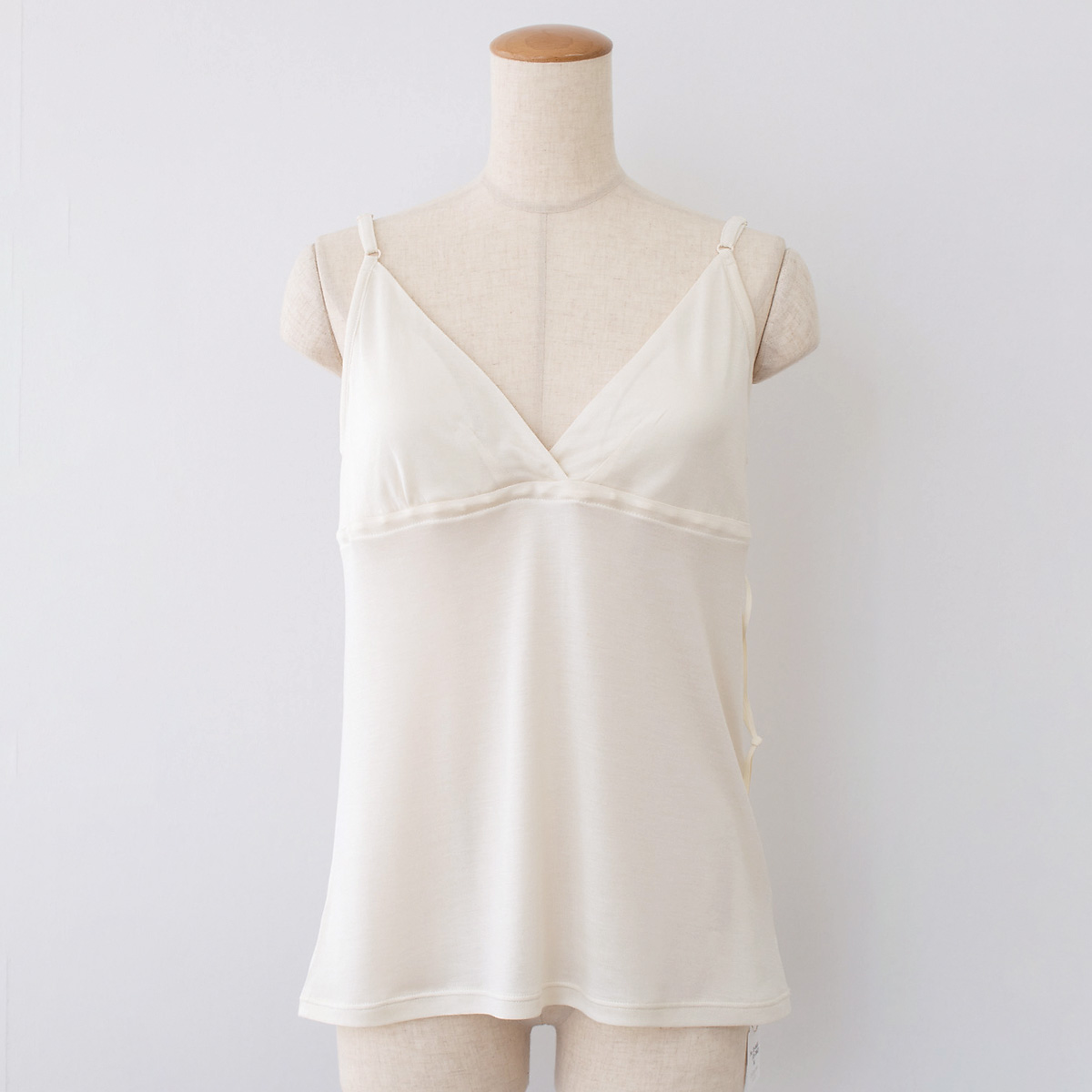 シルク100％ カップ付きキャミソール カシュクール ロング丈 日本製【ふわ肌シルク】