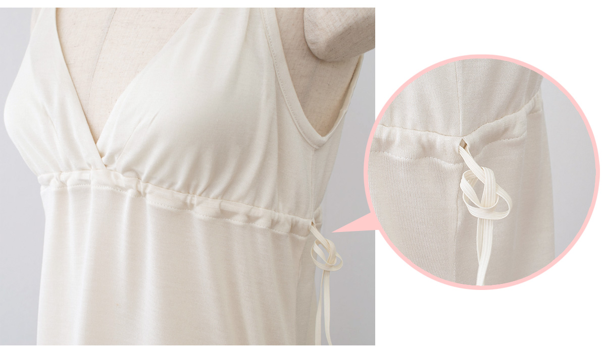 シルク100％ カップ付きキャミソール カシュクール ロング丈 日本製【ふわ肌シルク】