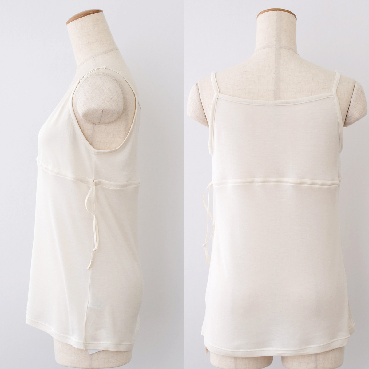 シルク100％ カップ付きキャミソール カシュクール ロング丈 日本製【ふわ肌シルク】