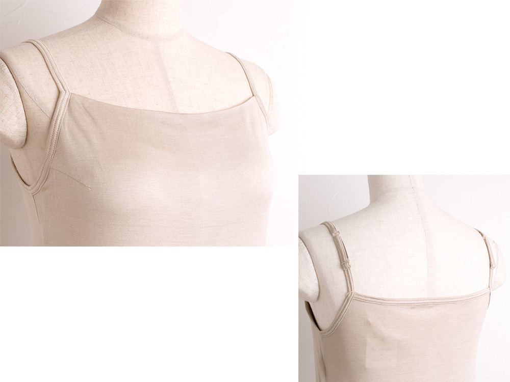 シルク100％ カップ付き ゆったりキャミスリップ 日本製【ふわ肌シルク】