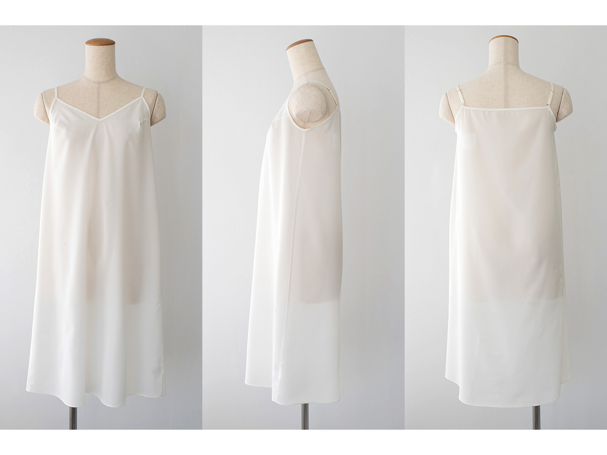 シルク クレープデシン ストレッチ スリップ 100cm丈 日本製