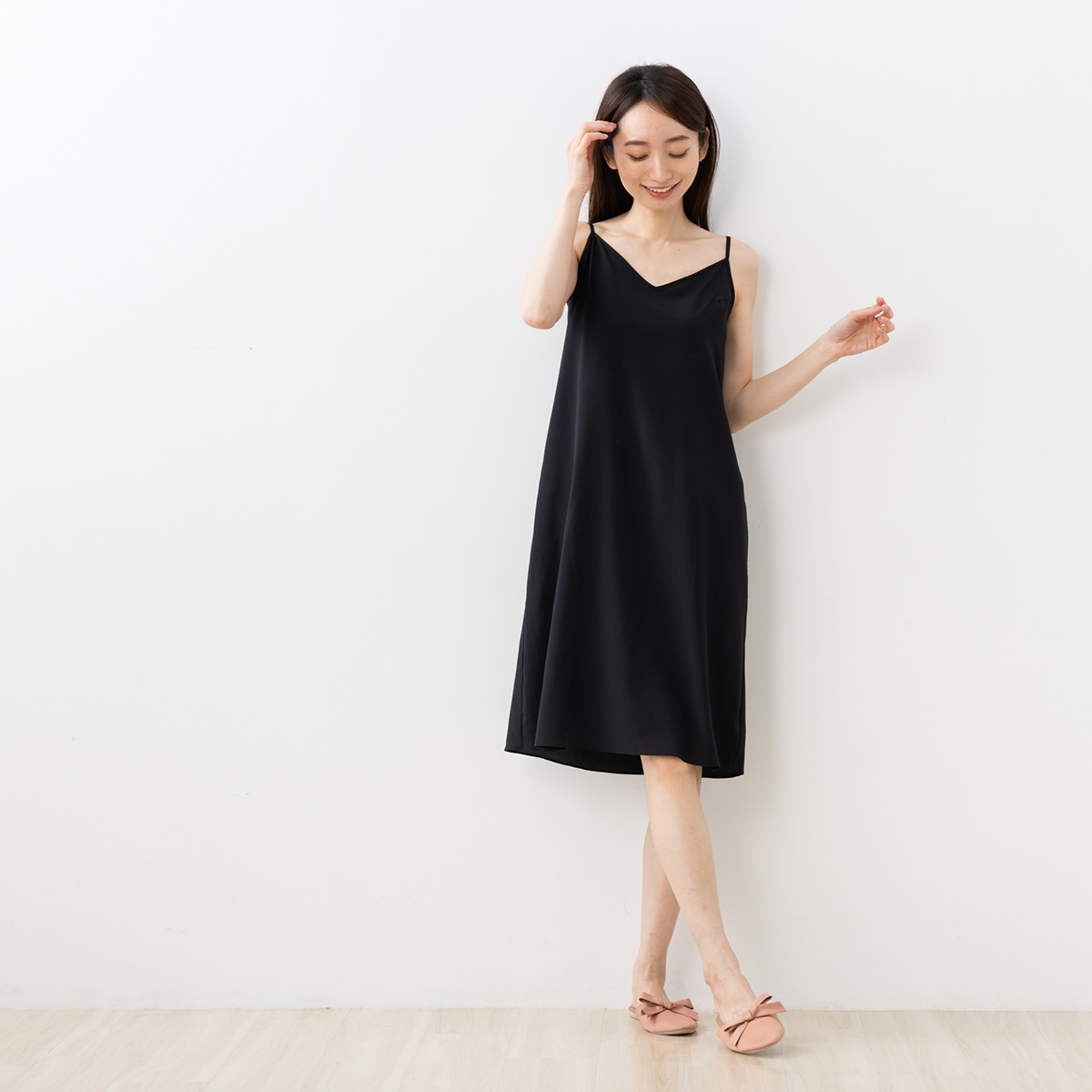 シルク クレープデシン ストレッチ スリップ 100cm丈 日本製