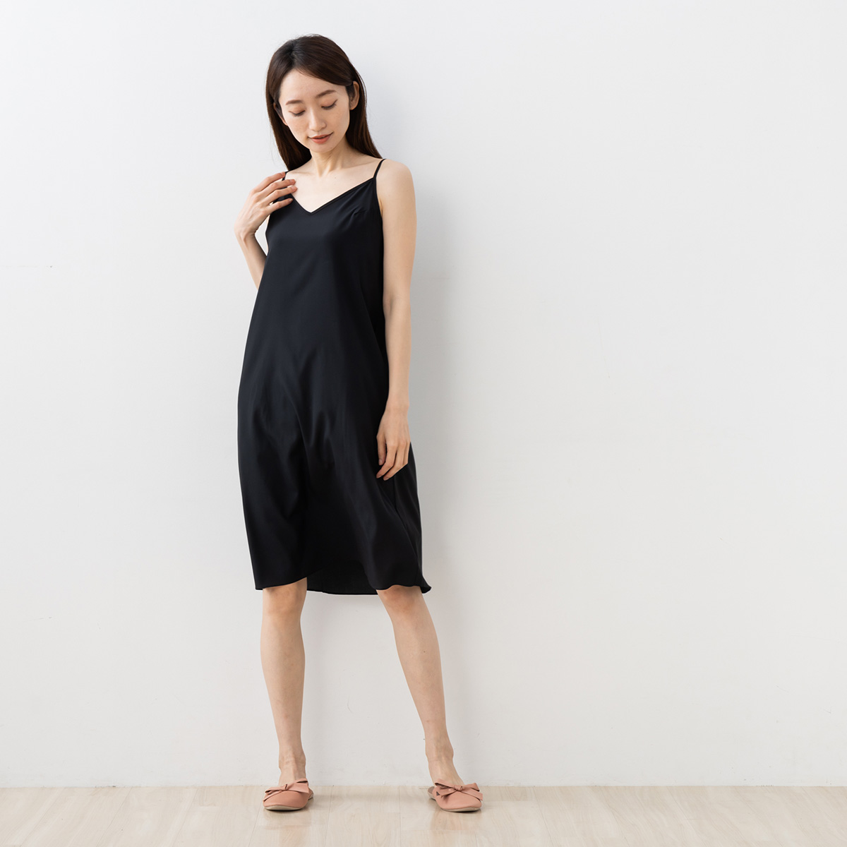 シルク クレープデシン ストレッチ スリップ 100cm丈 日本製