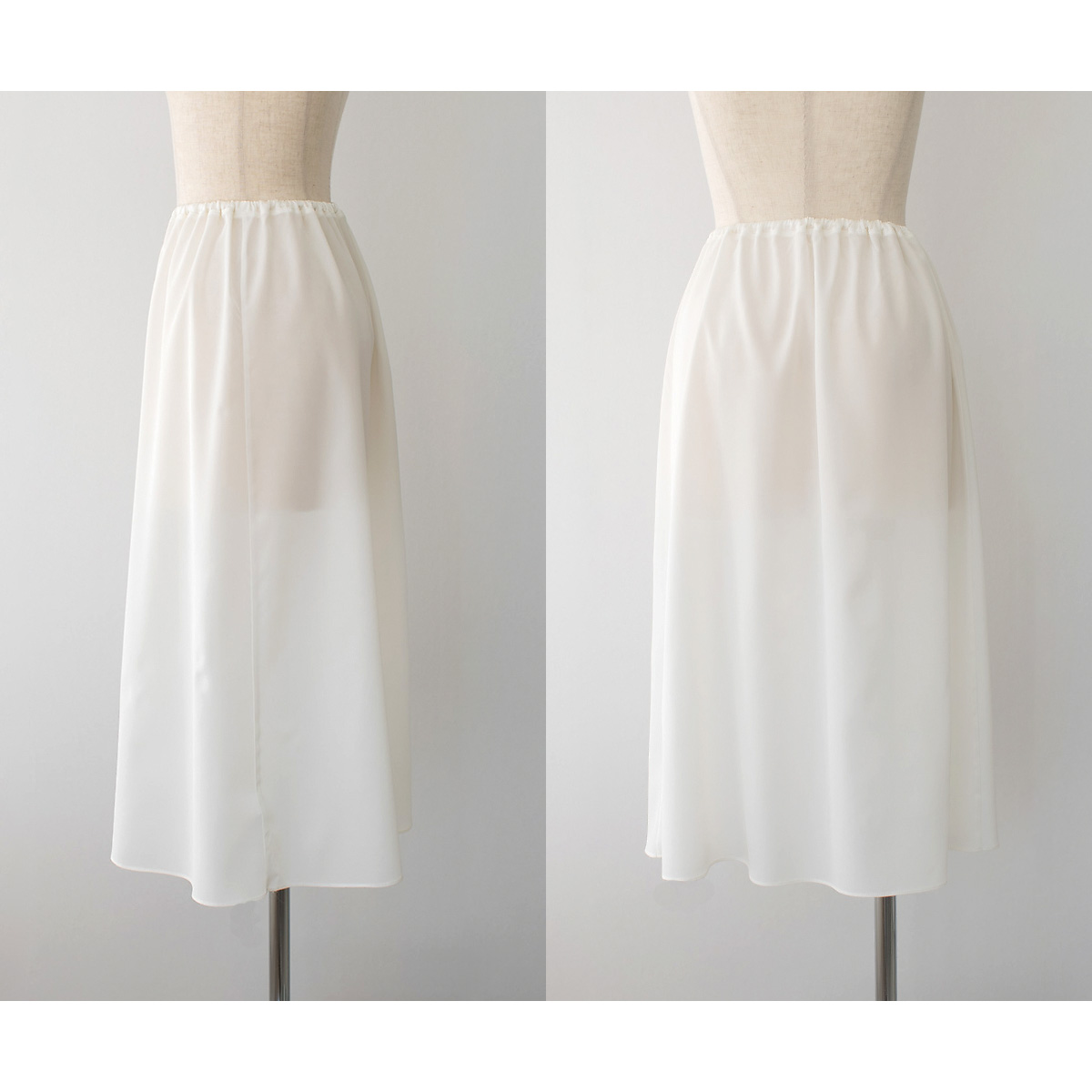 シルク クレープデシン ストレッチ 2wayペチコート 70cm丈 日本製