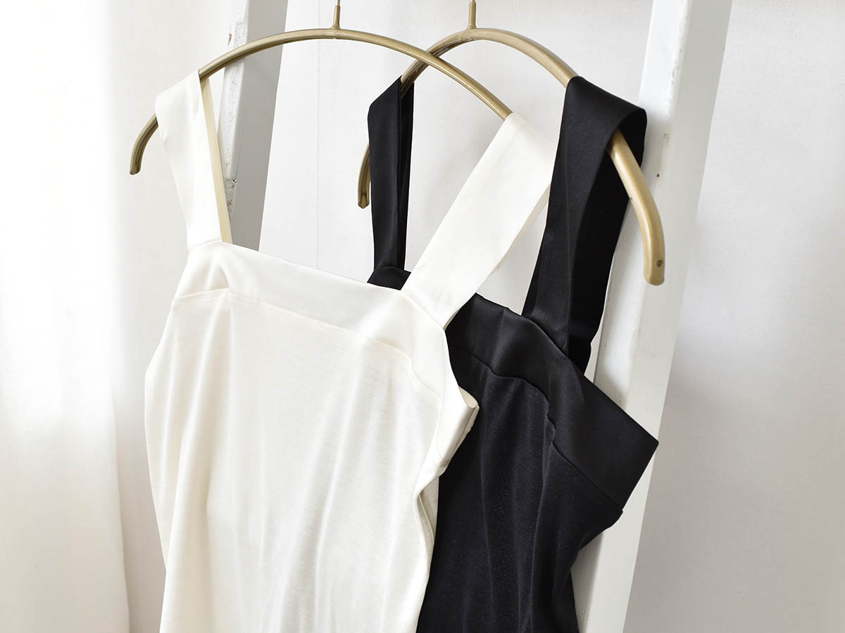 シルク ブラ紐隠し スクエア タンクトップ 日本製