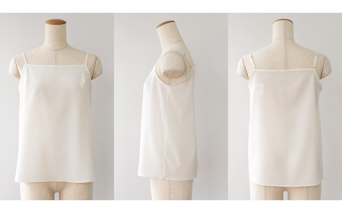 シルク クレープデシン ストレッチ キャミソール 日本製