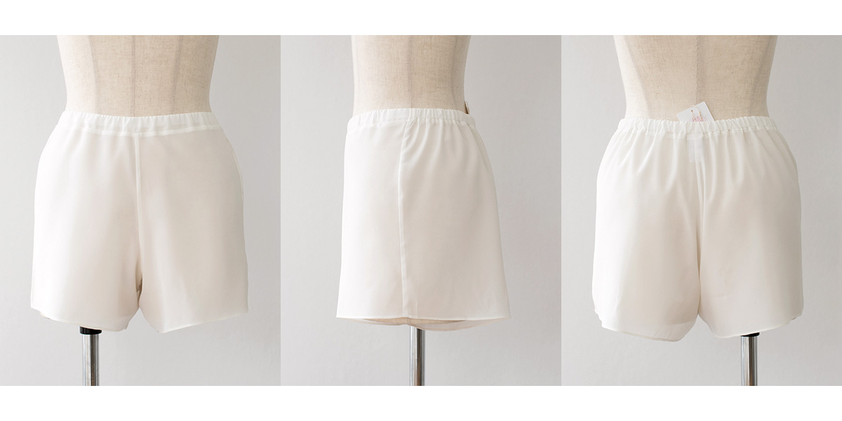 シルク クレープデシン ストレッチ タップパンツ 日本製