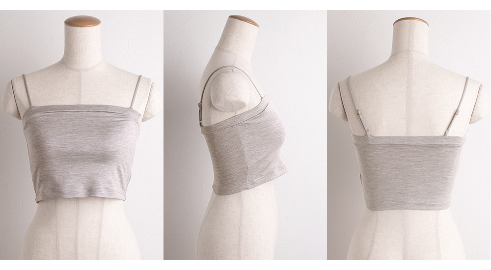 シルク カップ付きキャミソール ストレッチ ソフトベア天竺 日本製 ウォッシャブル加工