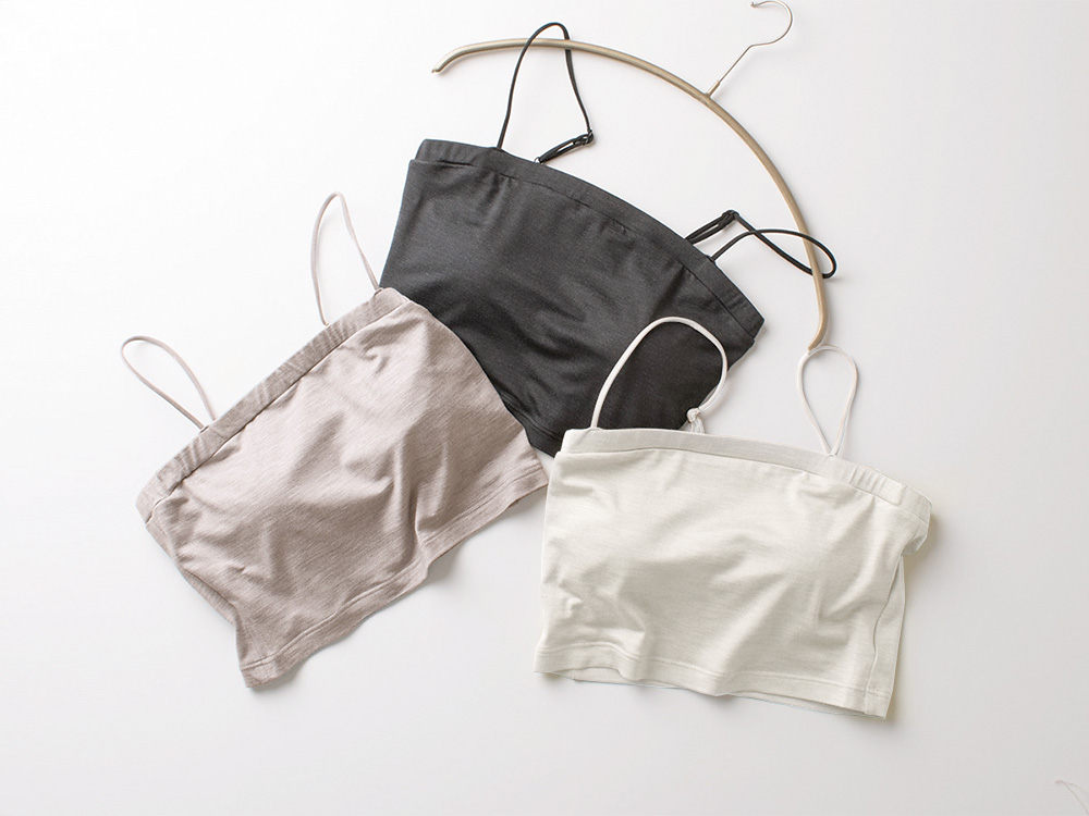 シルク ブラトップ クロップド丈 ストレッチ ソフトベア天竺 日本製 ウォッシャブル加工