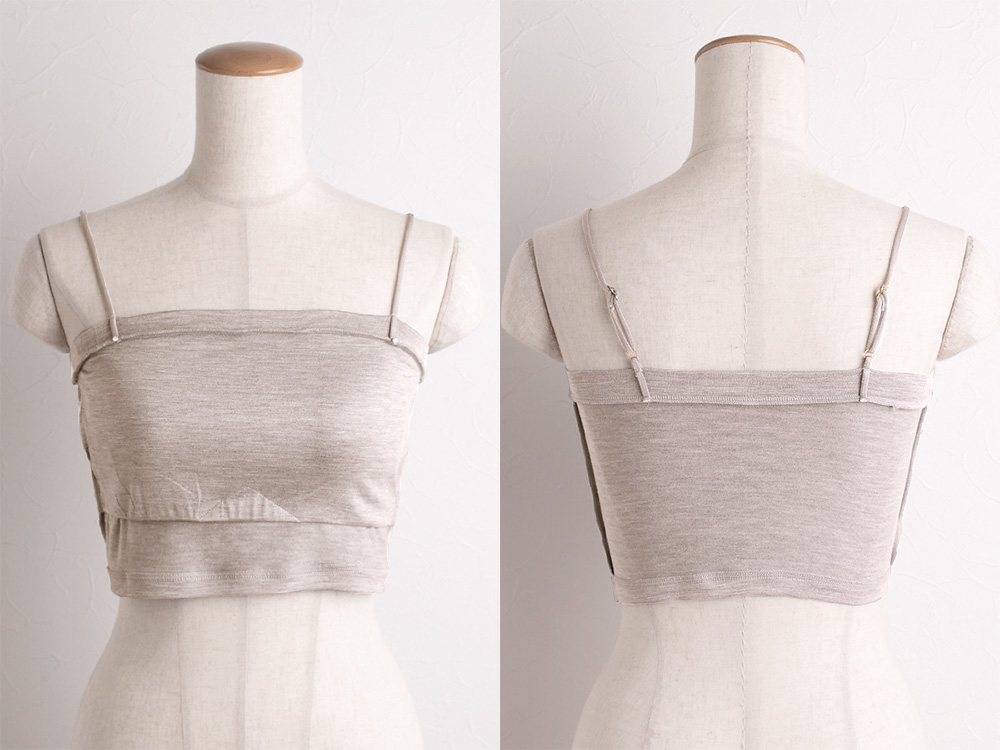 シルク ブラトップ クロップド丈 ストレッチ ソフトベア天竺 日本製 ウォッシャブル加工