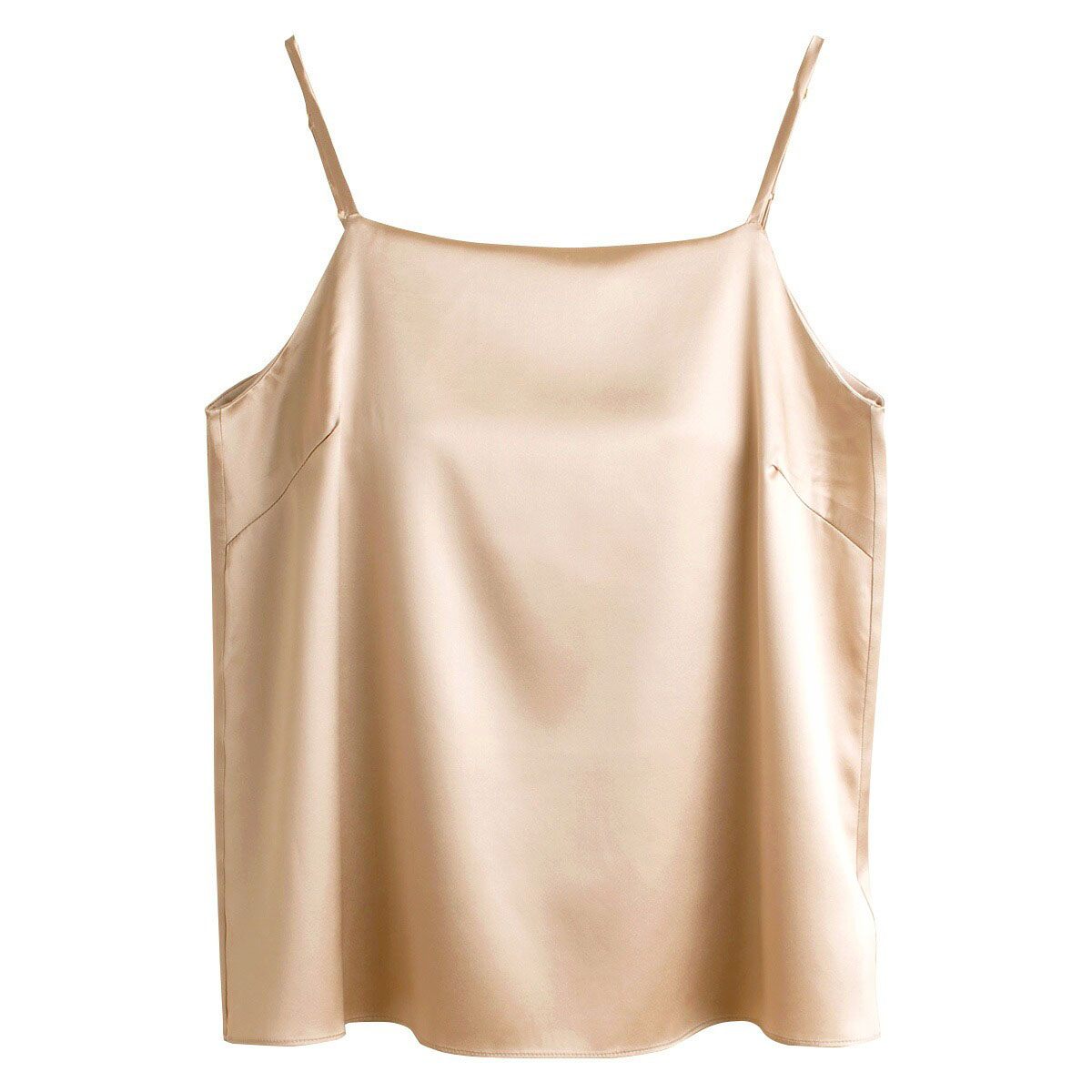 シルクサテンストレッチ カップ付き ブラトップ キャミソール 日本製 19匁