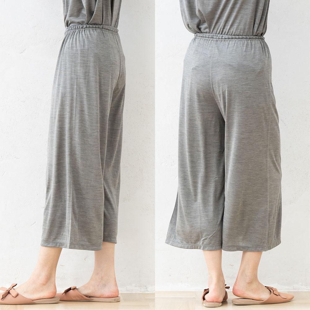 シルク100% ジャージー ガウチョパンツ 日本製 