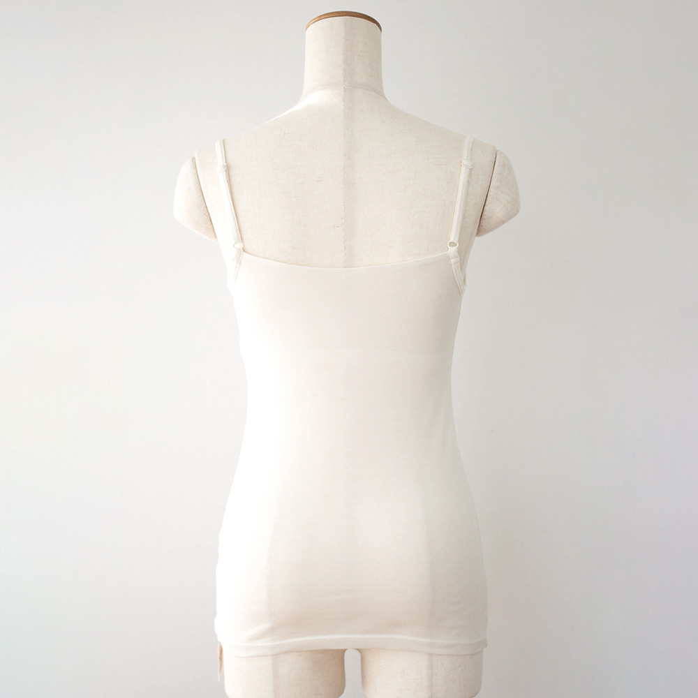 シルク100％ カップ付き キャミソール 日本製 しっかりタイプ 【ふわ肌シルク】