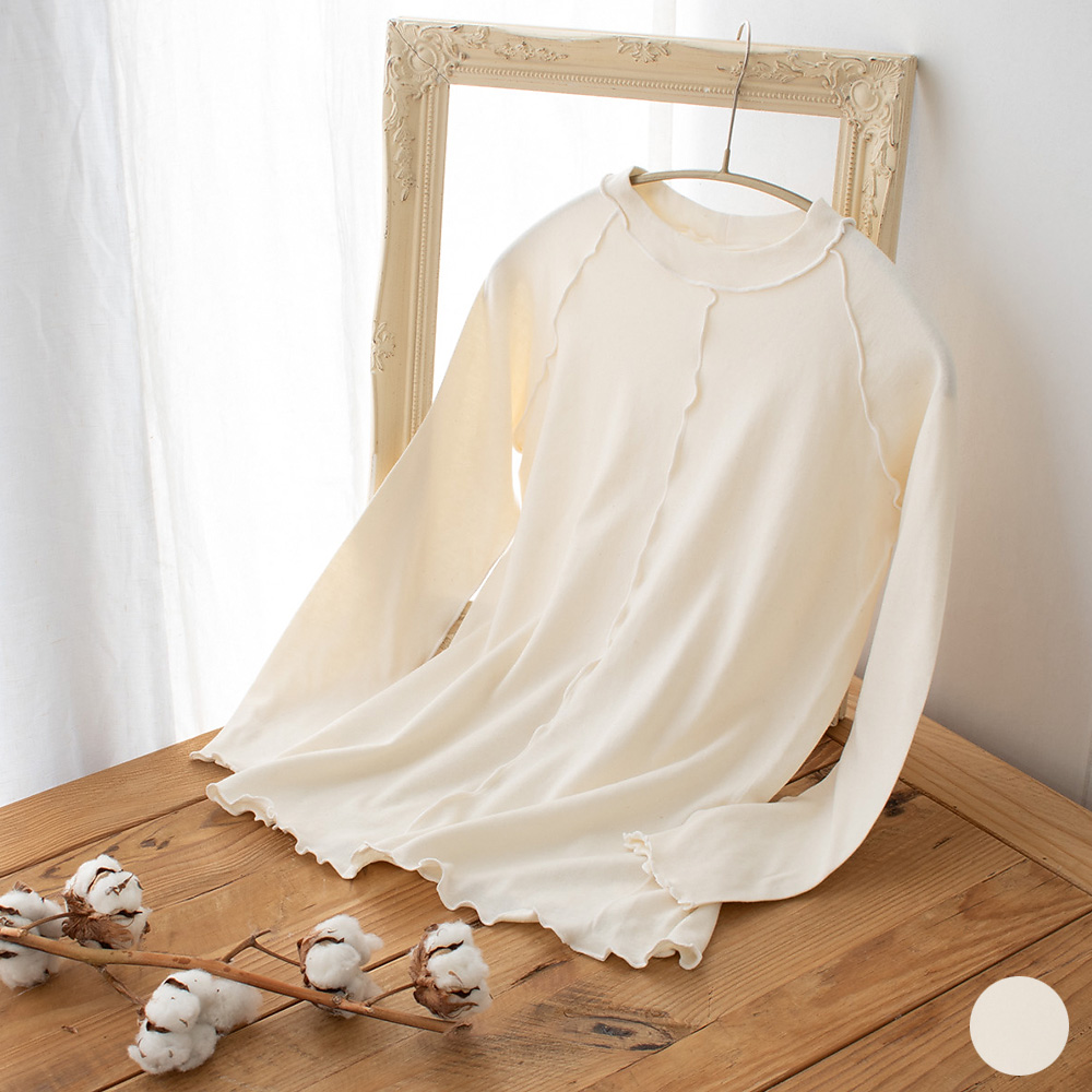 肌側シルク アウトメロー クルーネック パジャマインナー 日本製 表側コットン