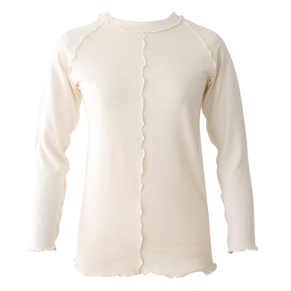 肌側シルク アウトメロー クルーネック パジャマインナー 日本製 表側コットン