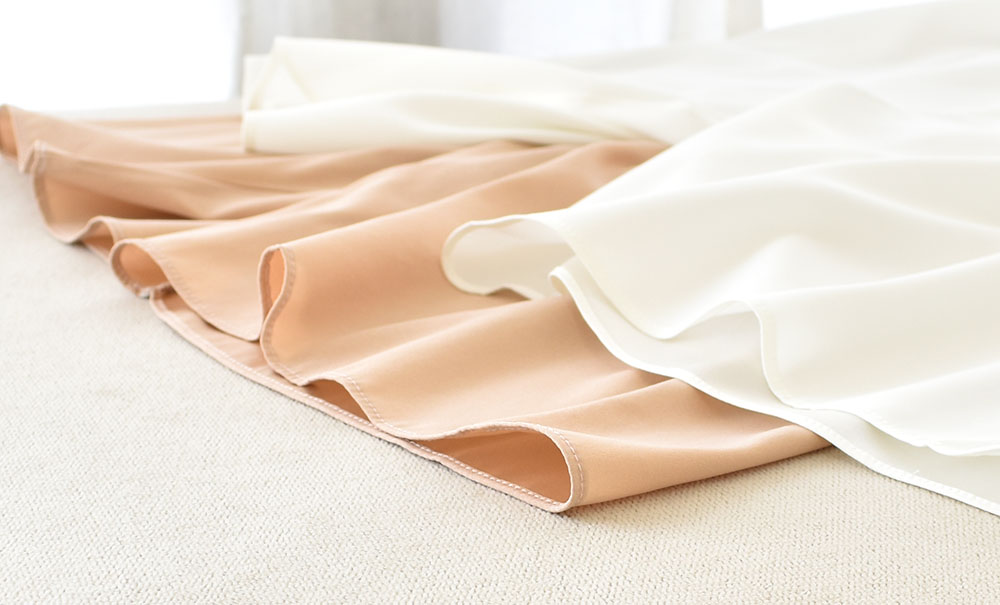 シルクサテン裏使い ペチコート 膝上ショート丈 日本製 19匁