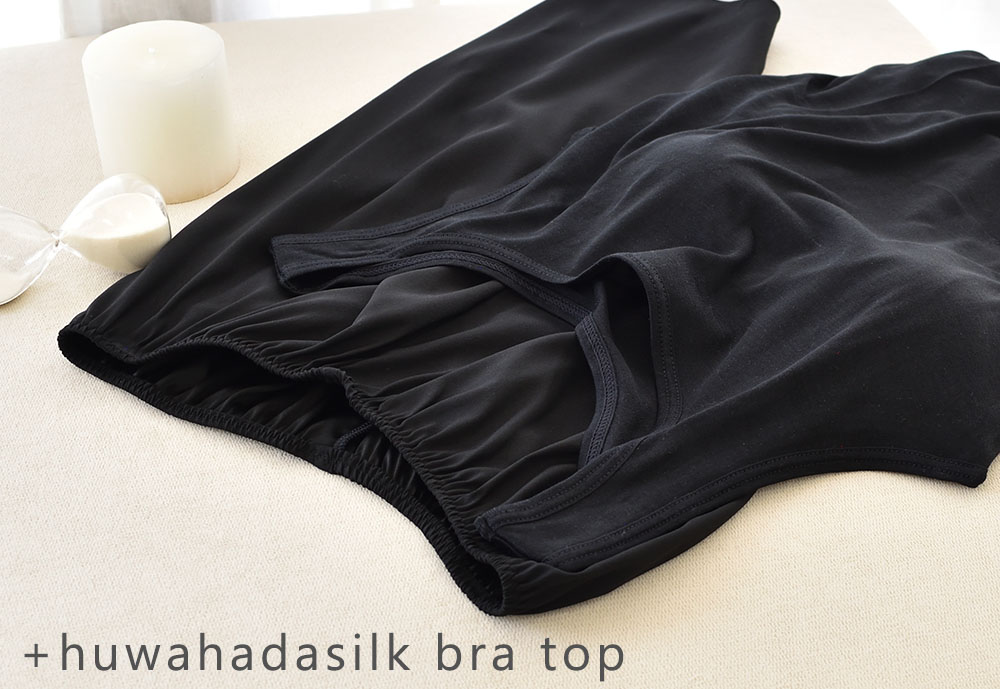 シルクサテン裏使い ペチコート 膝上ショート丈 日本製 19匁