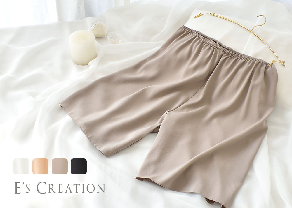 シルクサテン裏使い ペチコート 日本製 ショート丈