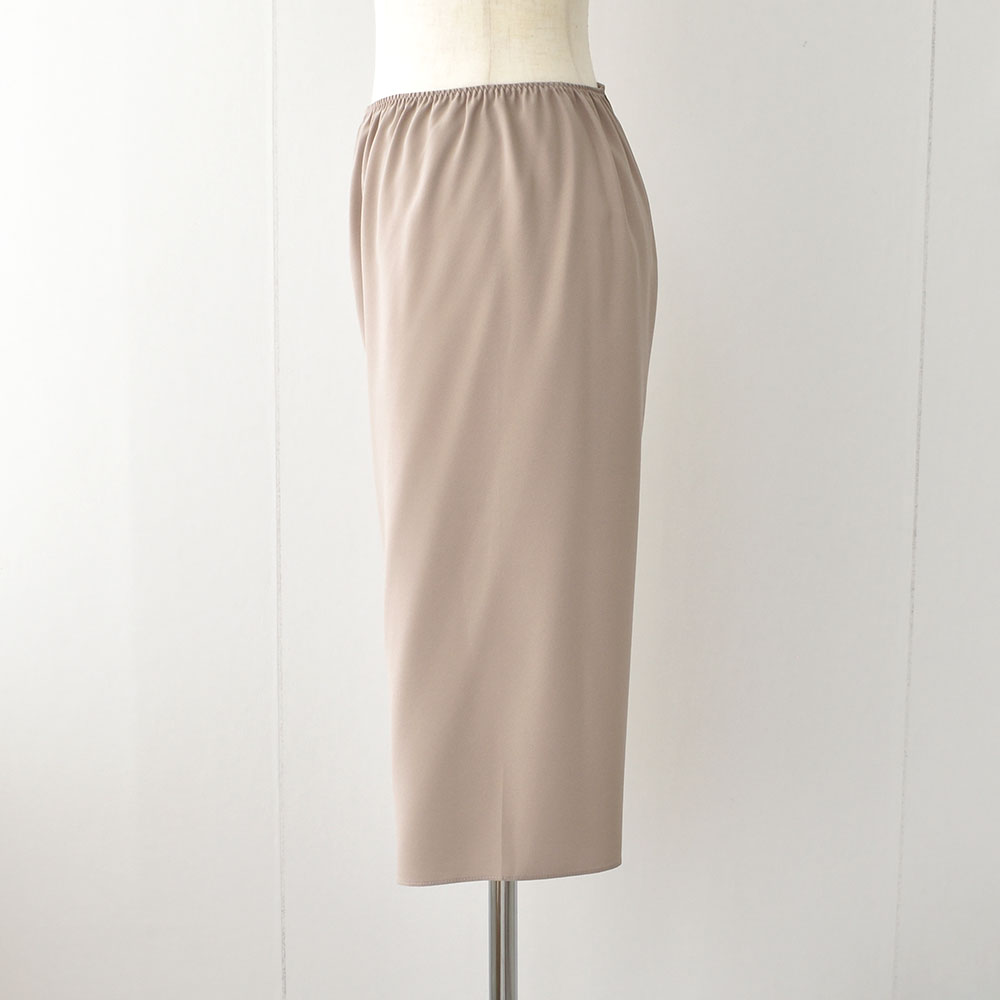 シルクサテン裏使い ペチコート 膝下ロング丈 日本製 19匁