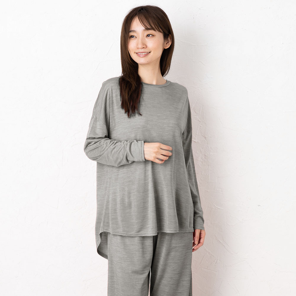 シルク100% ソフトジャージー パジャマ 上下セット ゆったりデザイン 日本製