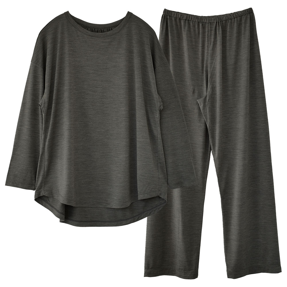 シルク100% ソフトジャージー パジャマ 上下セット ゆったりデザイン 日本製