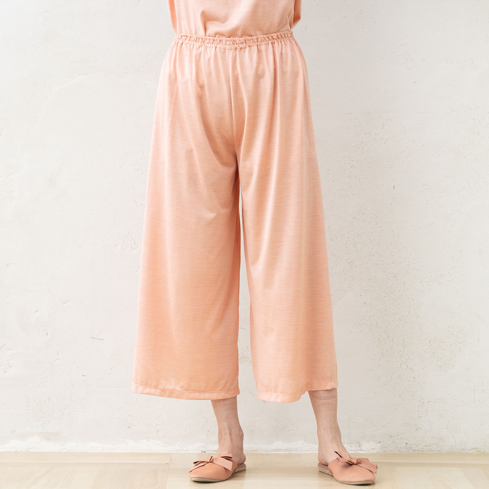 【特別価格】シルク100％ 天竺 ガウチョパンツ 日本製