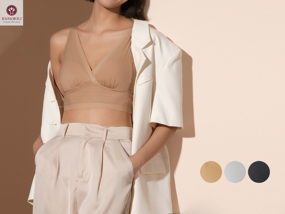 カップ裏シルク バッククロス ノンワイヤーブラ