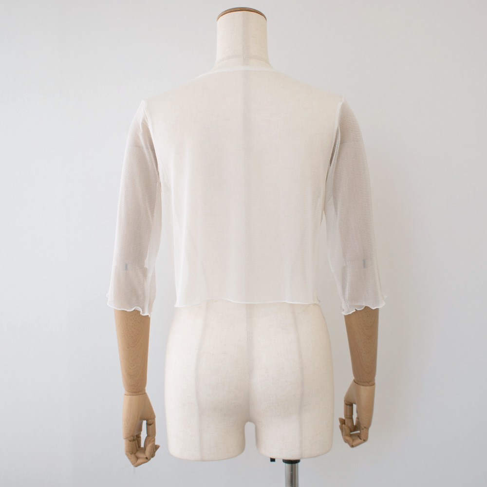 シルク100% メッシュ ドレープボレロ