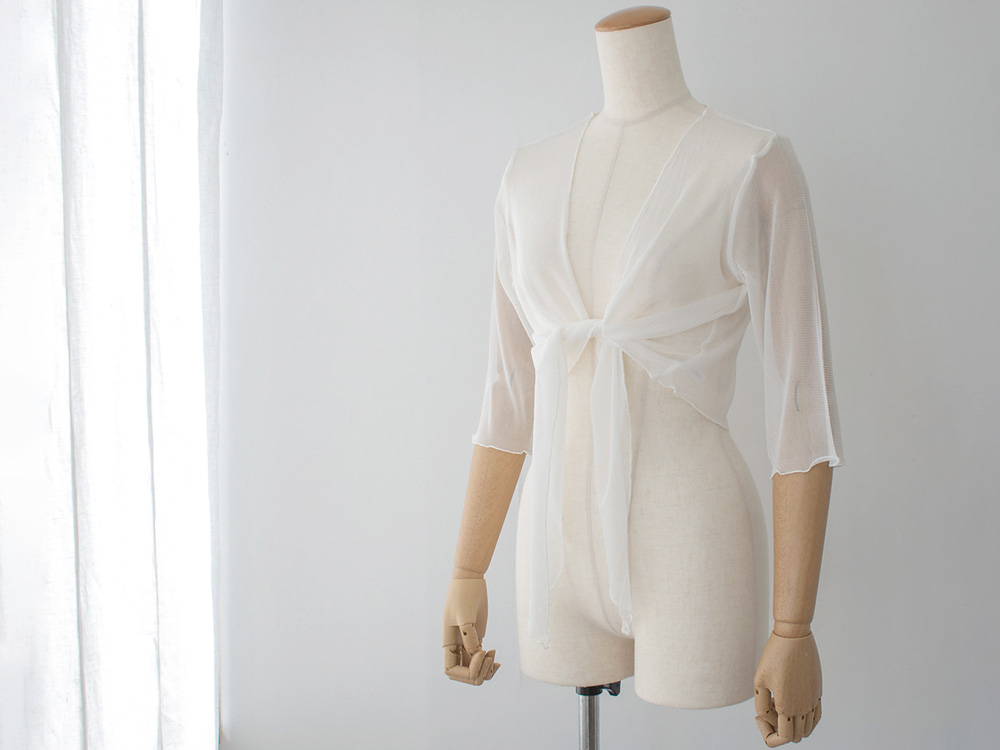 シルク100% メッシュ ドレープボレロ