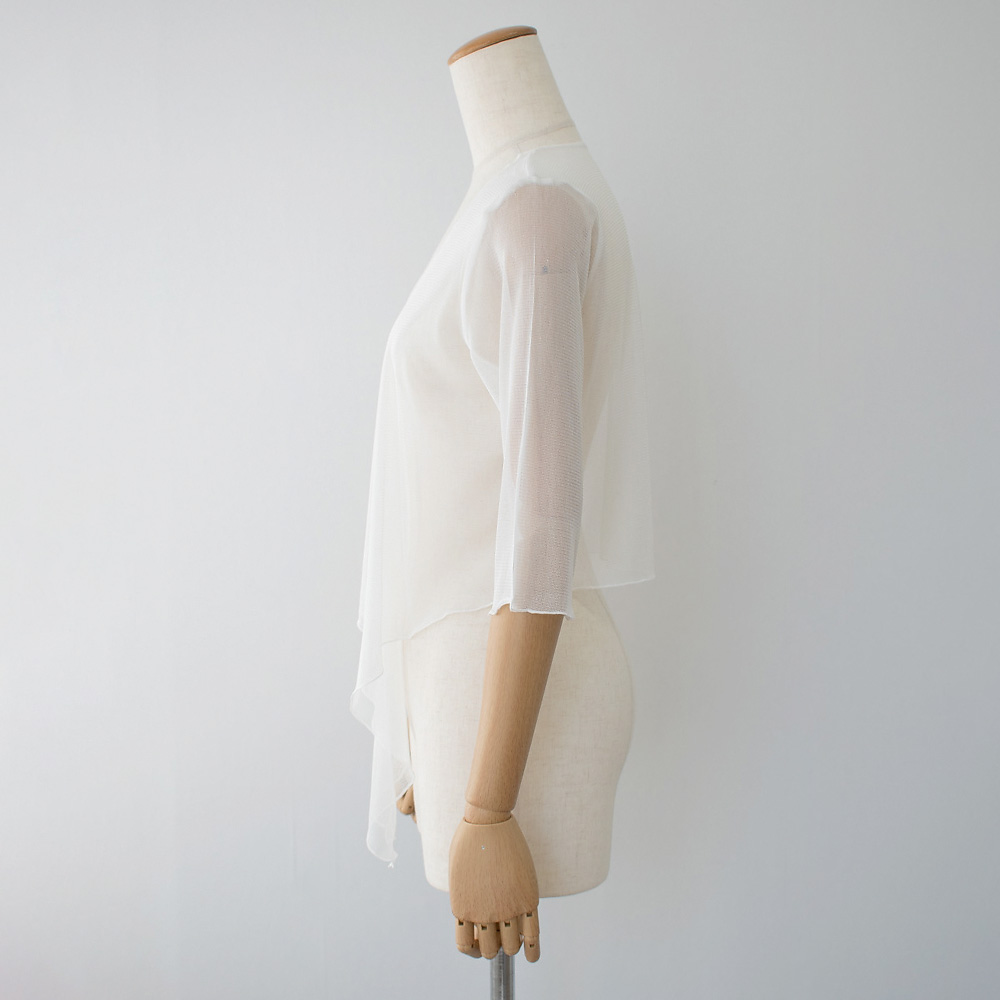 シルク100% メッシュ ドレープボレロ