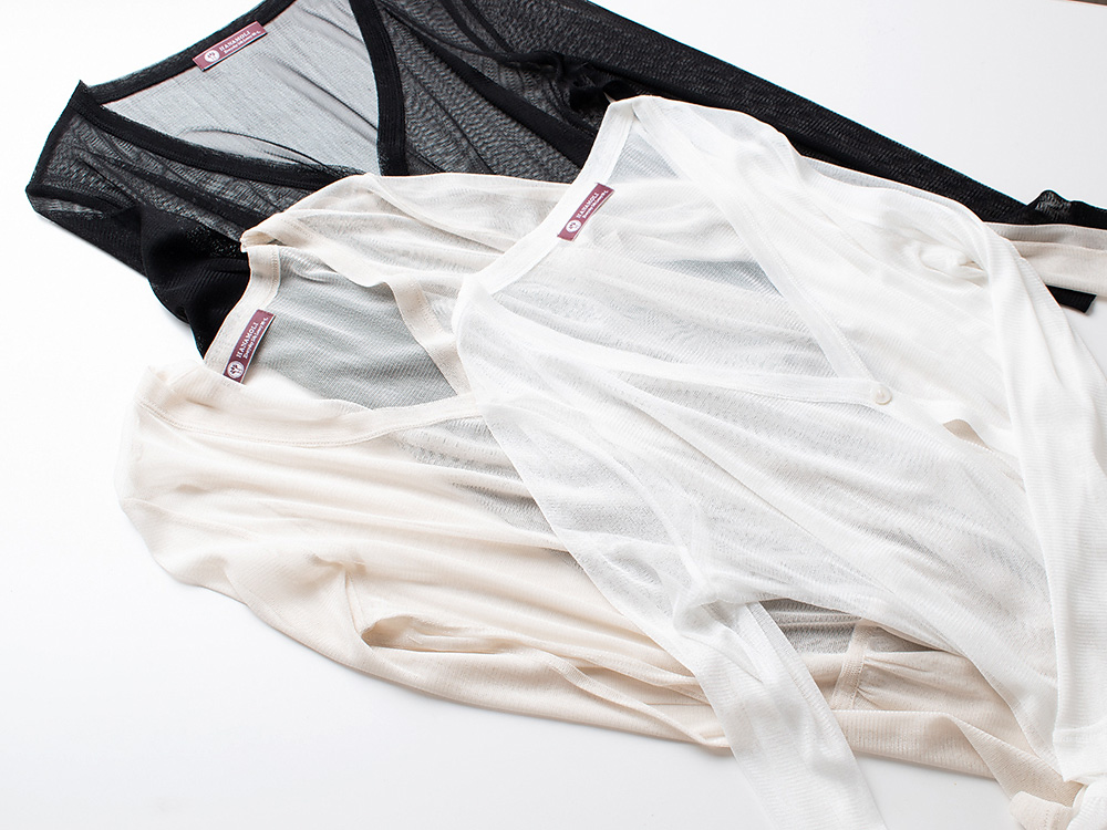 シルク100% メッシュ カーディガン