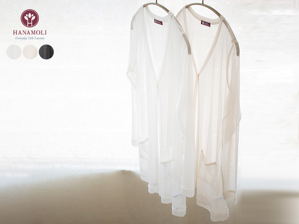 シルク100% メッシュ カーディガン