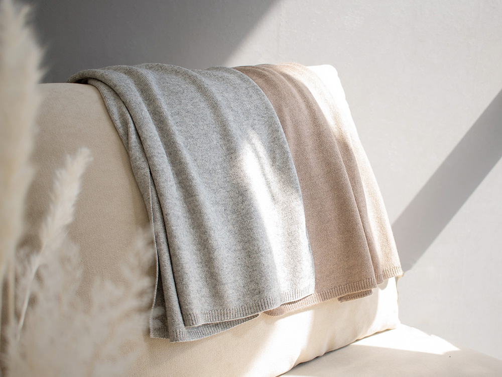 シルクウール ニットマフラー 男女兼用