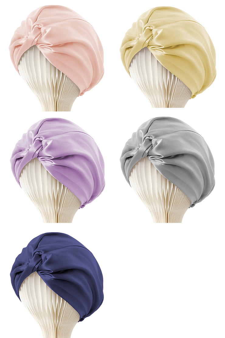 シルク100%サテン ターバン ナイトキャップ