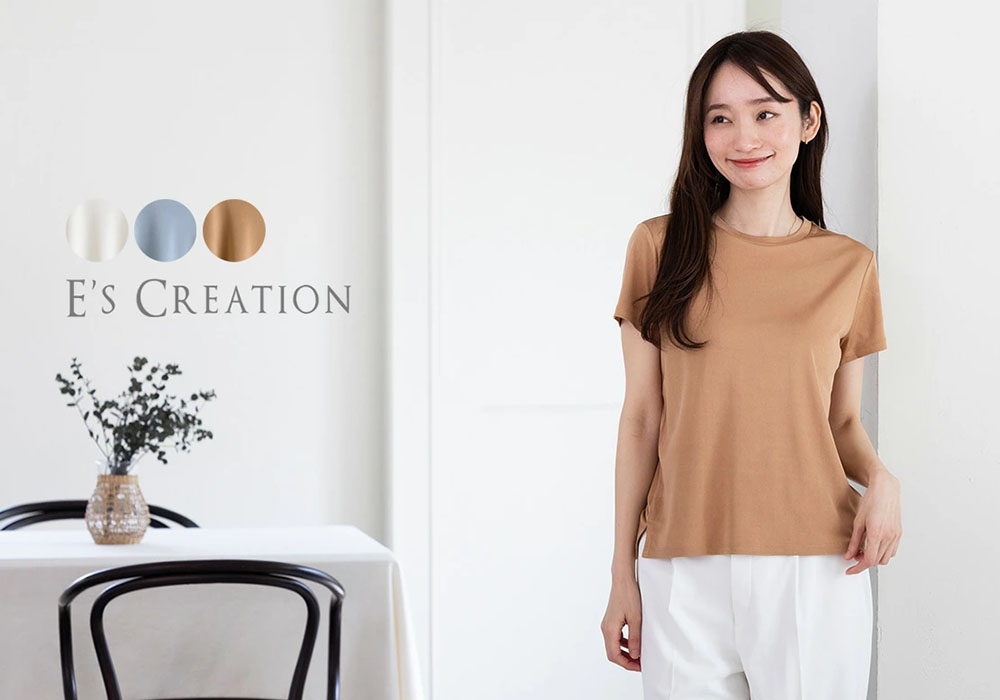 シルク100% 正絹スムース140g クルーネック 半袖Tシャツ