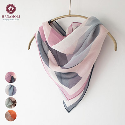 シルク100% シフォン プチスカーフ 70cm