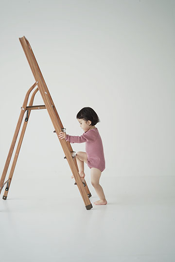 シルクコットン 長袖ロンパース ピンク グリーン ボーダー 70cm 80cm 90cm