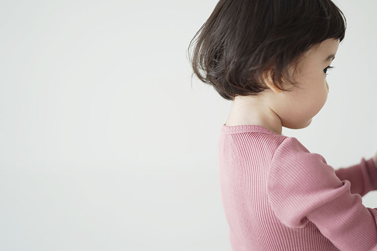 シルクコットン 長袖ロンパース ピンク グリーン ボーダー 70cm 80cm 90cm