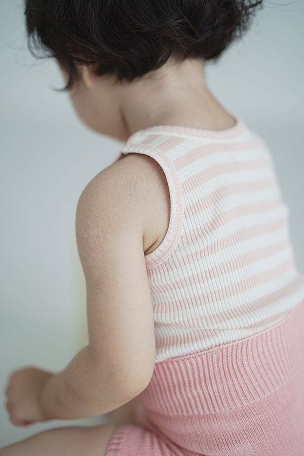 シルクコットン タンクトップ ピンク グリーン ボーダー ネイビーグレー 70cm 80cm 90cm 100cm