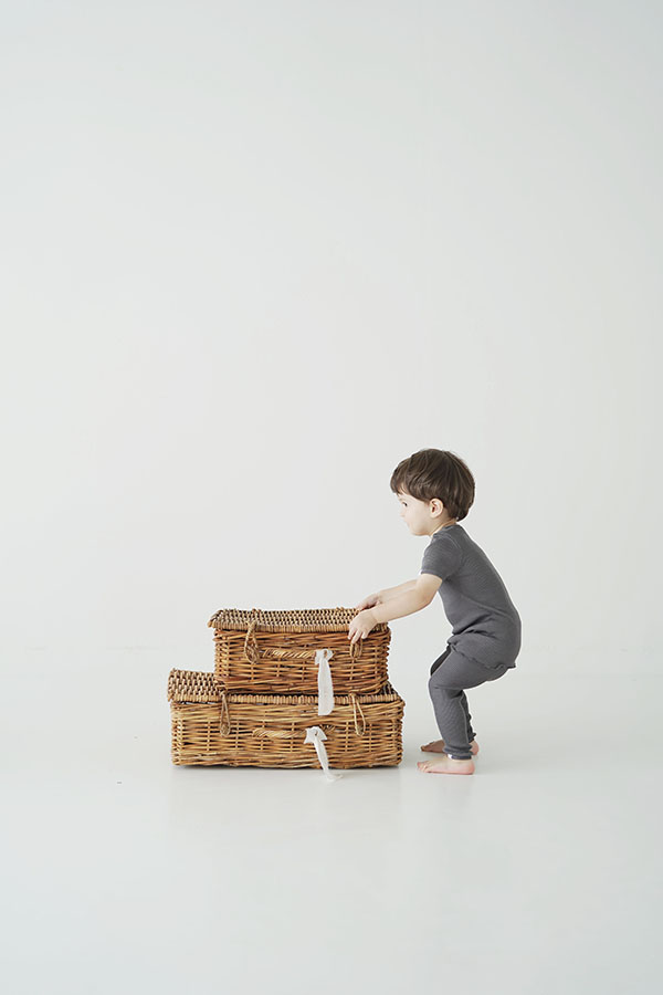 シルクコットン 半袖 ピンク グリーン ボーダー ネイビーグレー 70cm 80cm 90cm 100cm