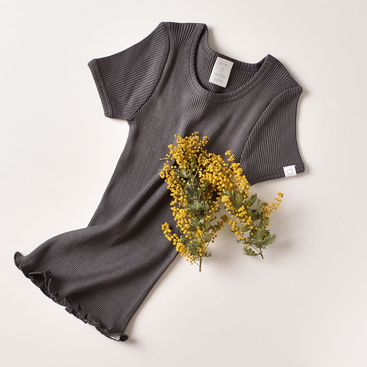 シルクコットン 半袖 ピンク グリーン ボーダー ネイビーグレー 70cm 80cm 90cm 100cm