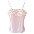 シルク カップ付きキャミソール フロントレース 日本製