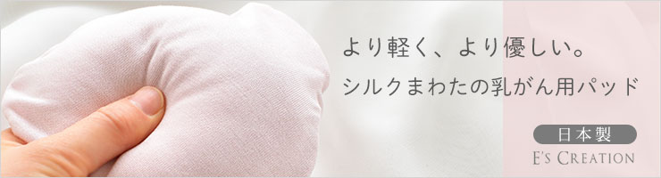 乳がんパッド シルク100％まわた入り シルクケース付き 1個売り 日本製