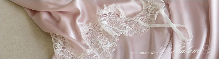 シルクサテン レース付きキャミソール 日本製